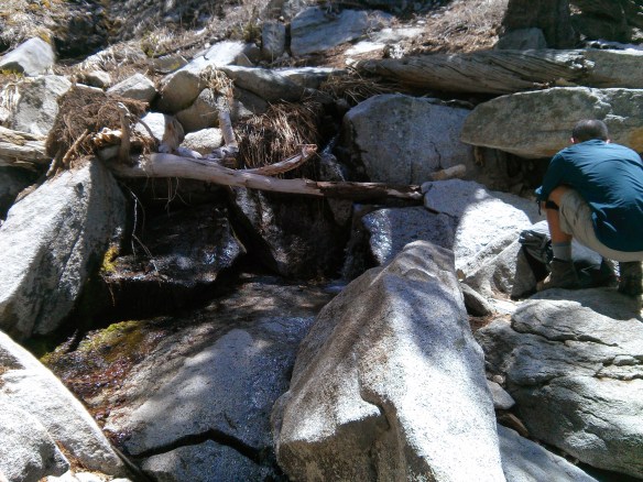 Taking a break and refilling our water supply.